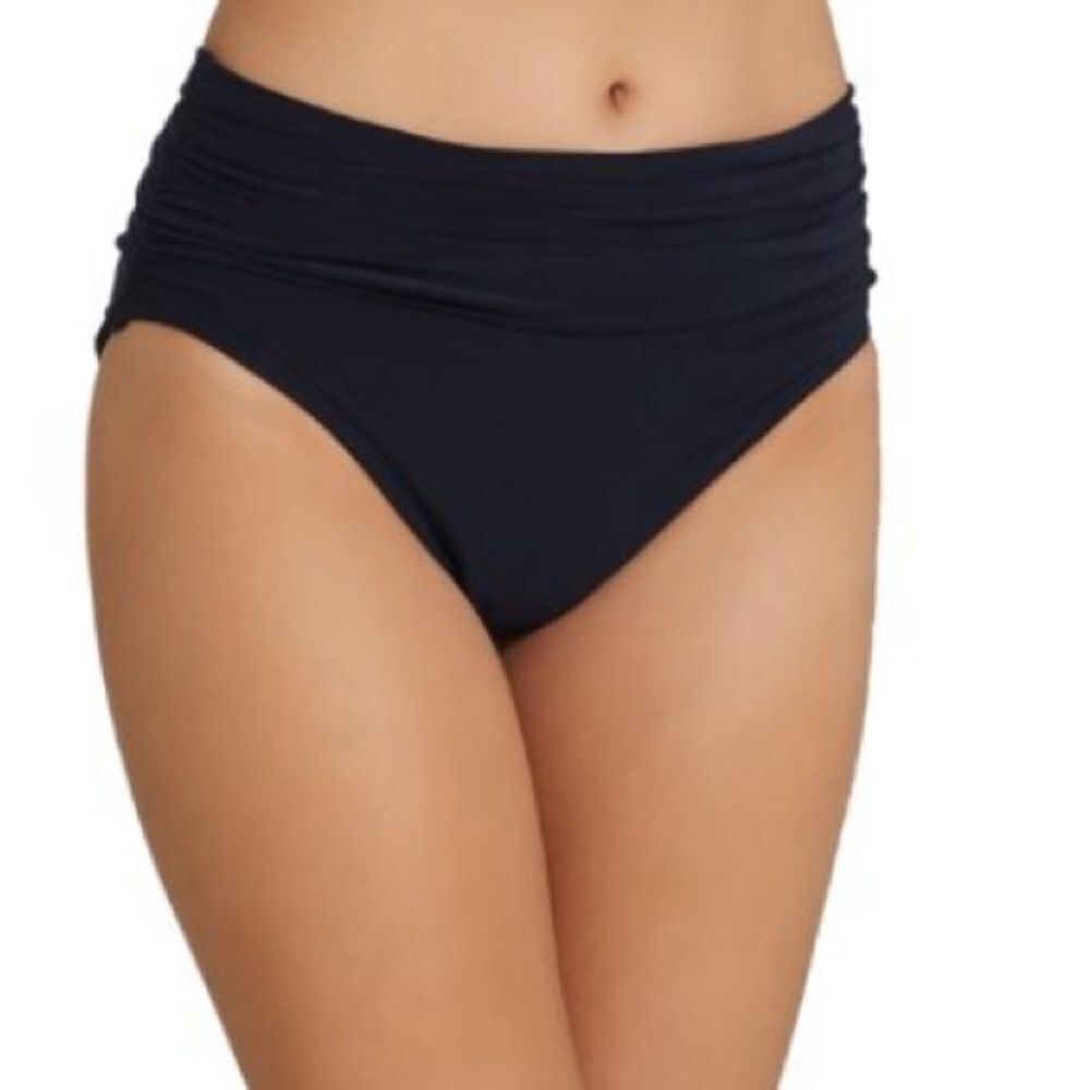 NWT MagicSuit Black Shirred Jersey Brief Swim Bikini Bottom